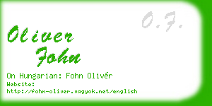 oliver fohn business card